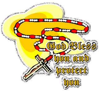 Christian rosary color with Cross and God bless you and protect you free Christian clipart(clip art) gallery