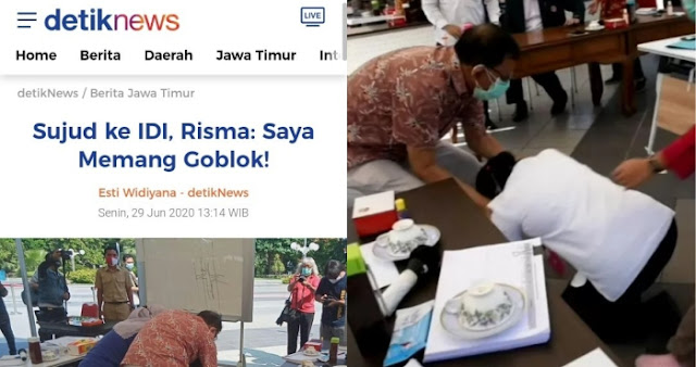 Dulu Bercanda, Kini Risma Ngaku Goblok Sujud di Depan IDI