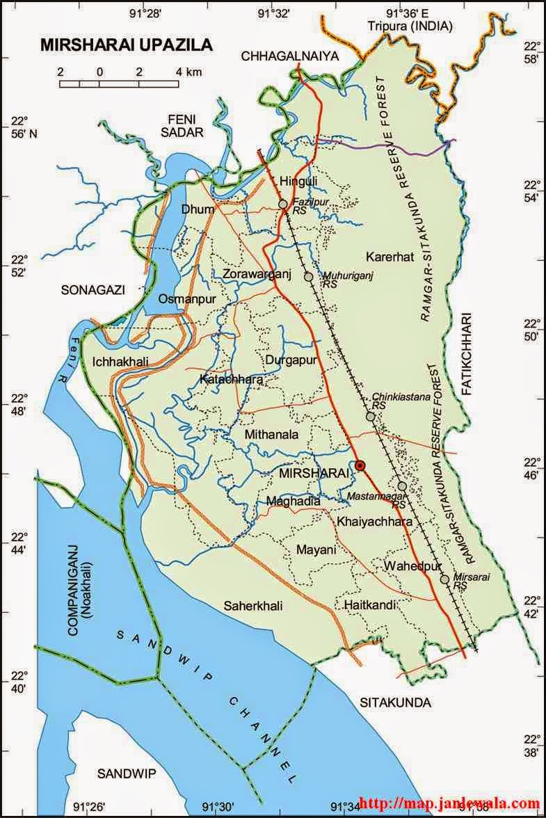 mirsharai upazila map of bangladesh