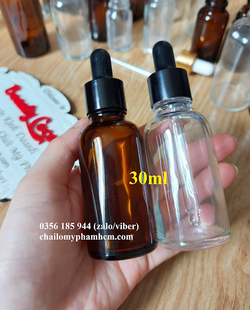 CHAI CHIẾT TINH DẦU 30ML BÓP GIỌT LỌ THỦY TINH ĐỰNG SERUM