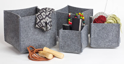 felt boxes, gray, four sizes