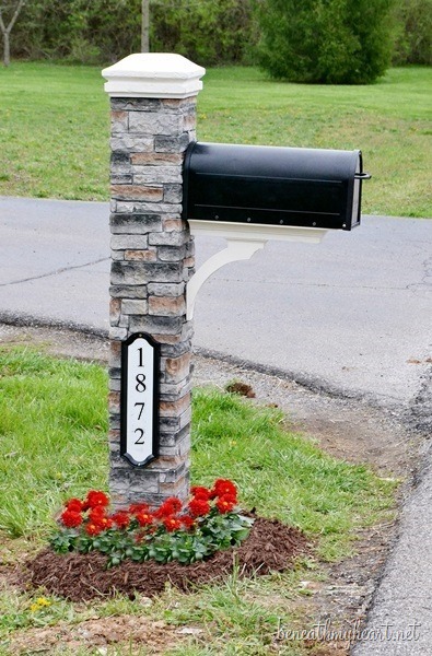 Stone Mailbox Post