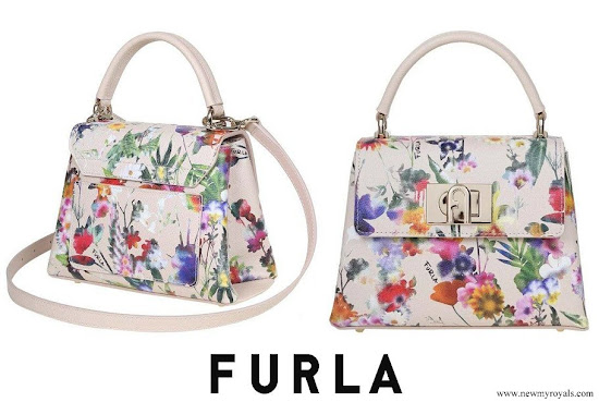 Queen Letizia carries FURLA 1927 Floral Pattern Mini Handbag