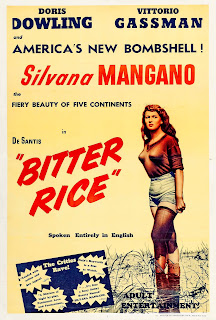 BITTER RICE. Estados Unidos. Cartel: 72 x 107 cms. Imprenta: Eloquent Press Corp, New York. ARROZ AMARGO. Riso amaro. 1949. Italia. Dirección: Giuseppe De Santis. Reparto: Silvana Mangano, Vittorio Gassman, Doris Dowling, Raf Vallone, Checco Rissone, Adriana Sivieri, Lia Corelli, Maria Grazia Francia, Dedi Ristori, Anna Maestri.