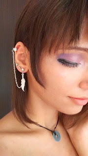 donuth, channel, maquillaje, purple, plume, earring, maid, 