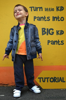 http://www.cucicucicoo.com/2013/11/tutorial-turn-little-kid-pants-big-kid-pants/