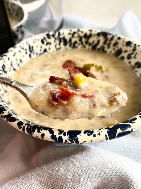 crockpot dill pickle bacon cheeseburger soup