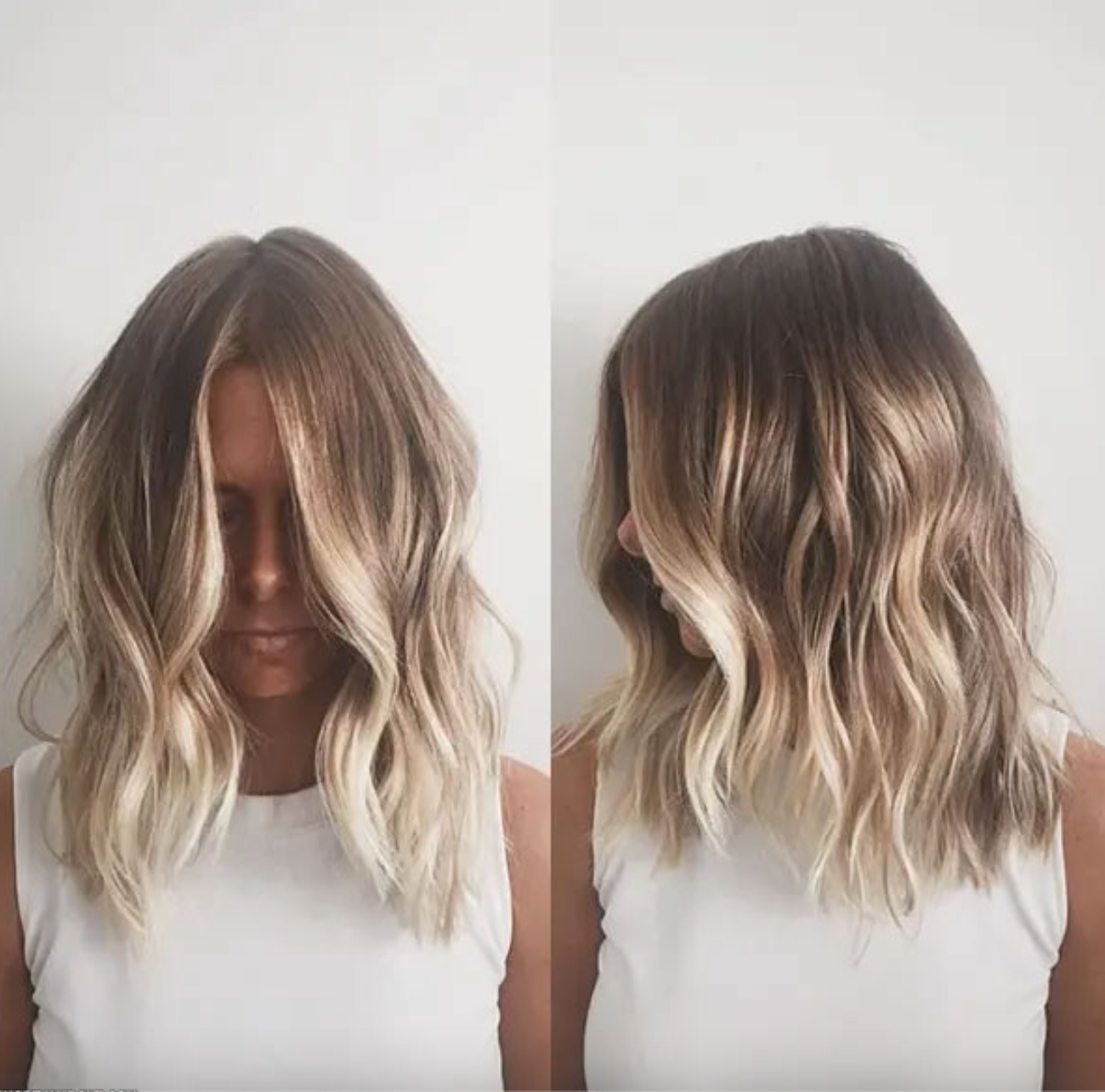 brunette to blonde balayage short hair