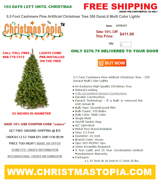 Only 103 days to #Christmas! Our most popular style this year has been the #CashmereFir. Here's a sampling of what #Christmastopia.com has to offer along with their comprehensive selection of Christmas #trees and #wreaths