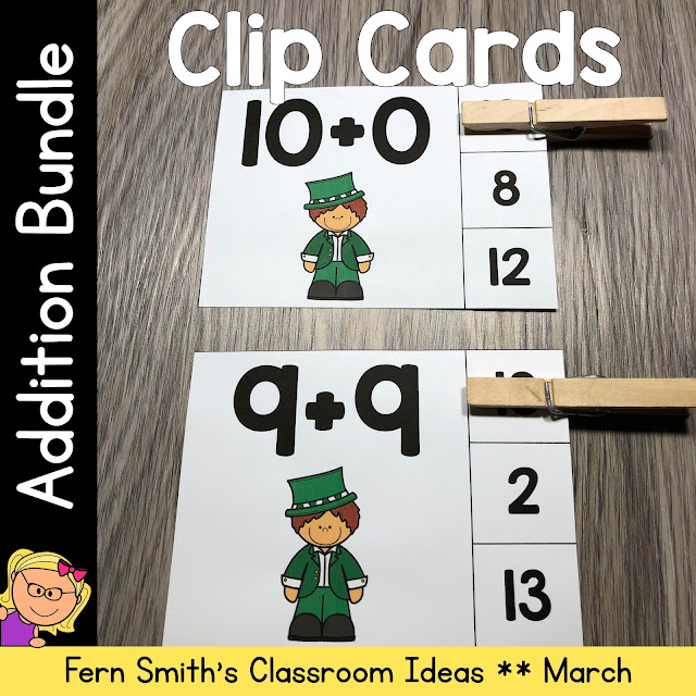 Click Here to Download The March Bundle of Addition Clip Cards For Your Class Today!