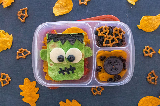 How to Make a Halloween Frankenstein School Lunch Idea