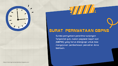 Surata pernyataan penerima tunjangan fungsional guru bukan pegawai negeri sipil (GBPNS) yang harus dilengkapi untuk bisa mengajukan pemberkasan pencairan dana bantuan