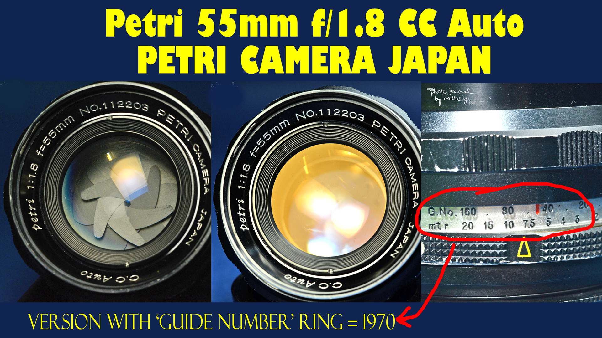 Petri 55mm f/1.8 CC Auto, PETRI CAMERA JAPAN