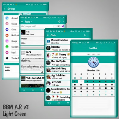 BBM Mod AR V3 LightGreen Base BBM 3.1.0.13 Apk