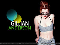 gillian anderson, hot navel show in two piece bikini with black sun glass