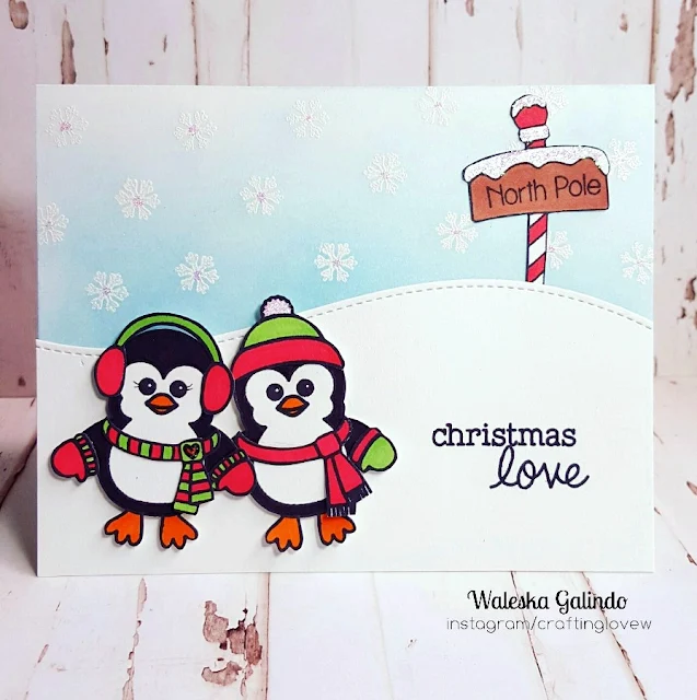 Sunny Studio Stamps: Bundled Up Penguin Card by Waleska Galindo