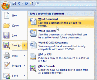 Cara Menyimpan Document di Mirosoft Word 2007