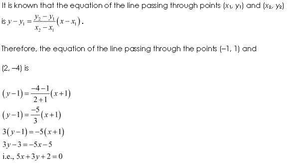 Solutions Class 11 Maths Chapter-10 (Straight Lines)