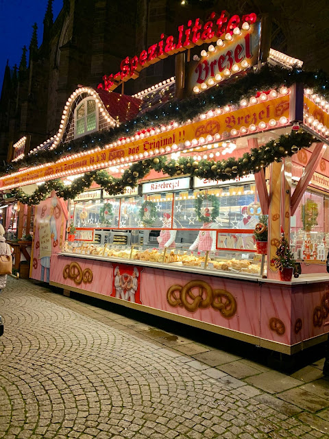 pretzel stall at Bremen Christmas market