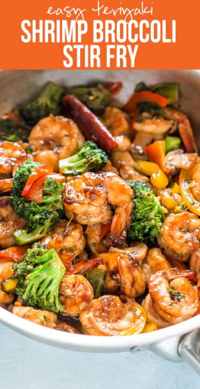 Healthy Teriyaki Shrimp Broccoli Stir Fry
