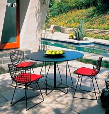 knoll bertoria chair & paper clip table