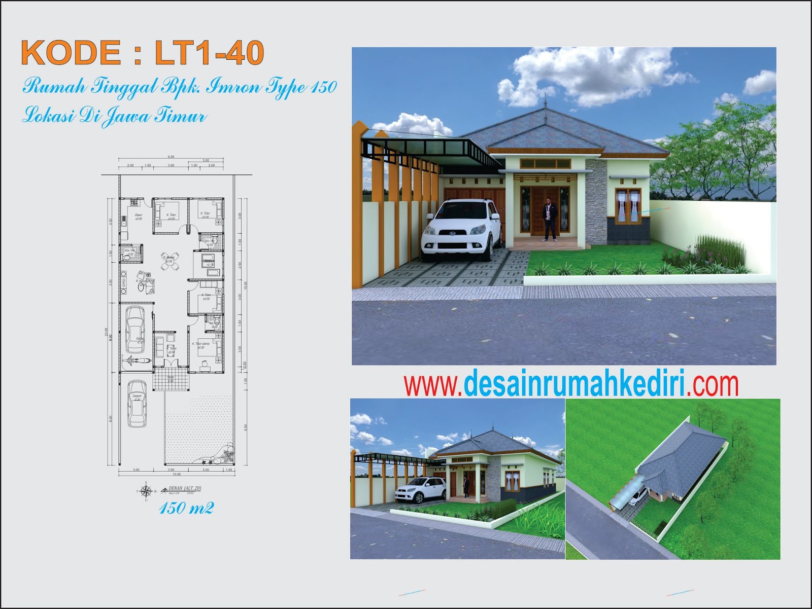 Lt1 40 Rumah Minimalis 1 Lantai Bpk Imron Di Pesantren Kota