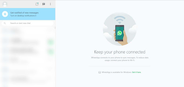 Tampilan WhatsApp Web di PC