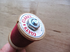 spool of thread key chain