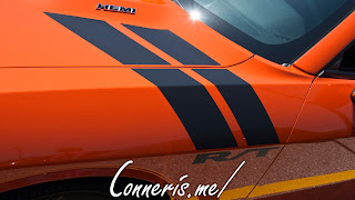 Dodge Challenger RT War Paint Stripes Go Mango