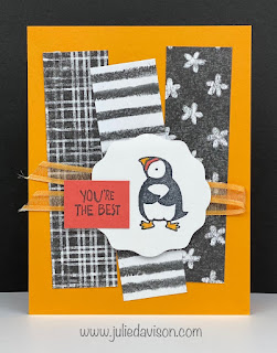 Stampin' Up! Party Puffins Card ~ Perfectly Penciled Designer Paper #stampinup www.juliedavison.com