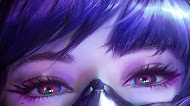 cyberpunk purple hair girl wallpaper