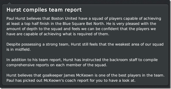 Report of assitant manager