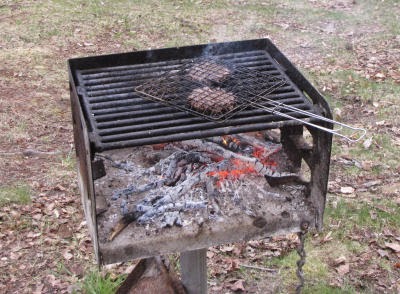 burgers on a grill