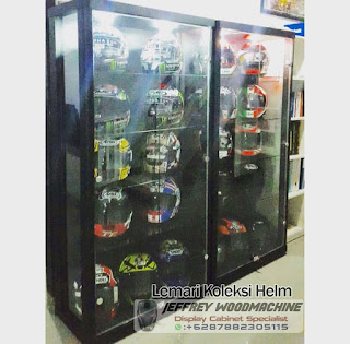 lemari pajangan kaca rak display cabinet jeffrey woodmachine shoei