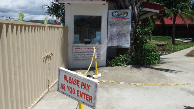 entrance and pay booth to the swimming pool and hotel room areas of Juvie's Resort Hotel and Restaurant in San Roque, Catbalogan Samar