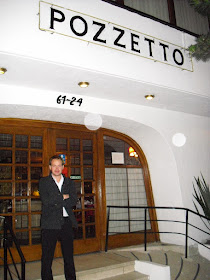 'Wrong Way' outside the main door of Bogotá's infamous Pozzetto restaurant