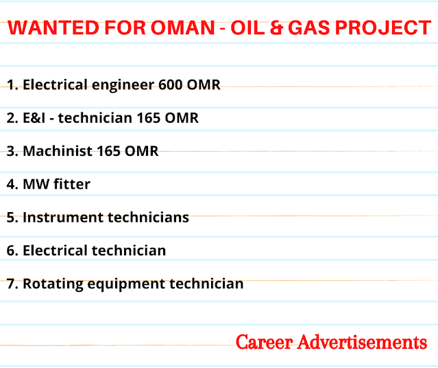 Wanted for Oman - Oil & Gas Project