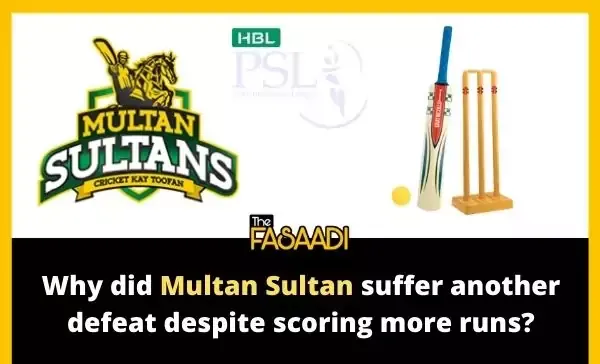 Why did Multan Sultan suffer another defeat despite scoring more runs?