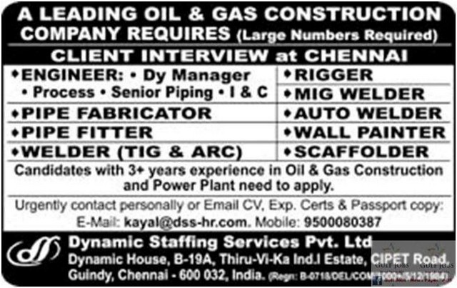 Oil & Gas Construction jobs for KSA