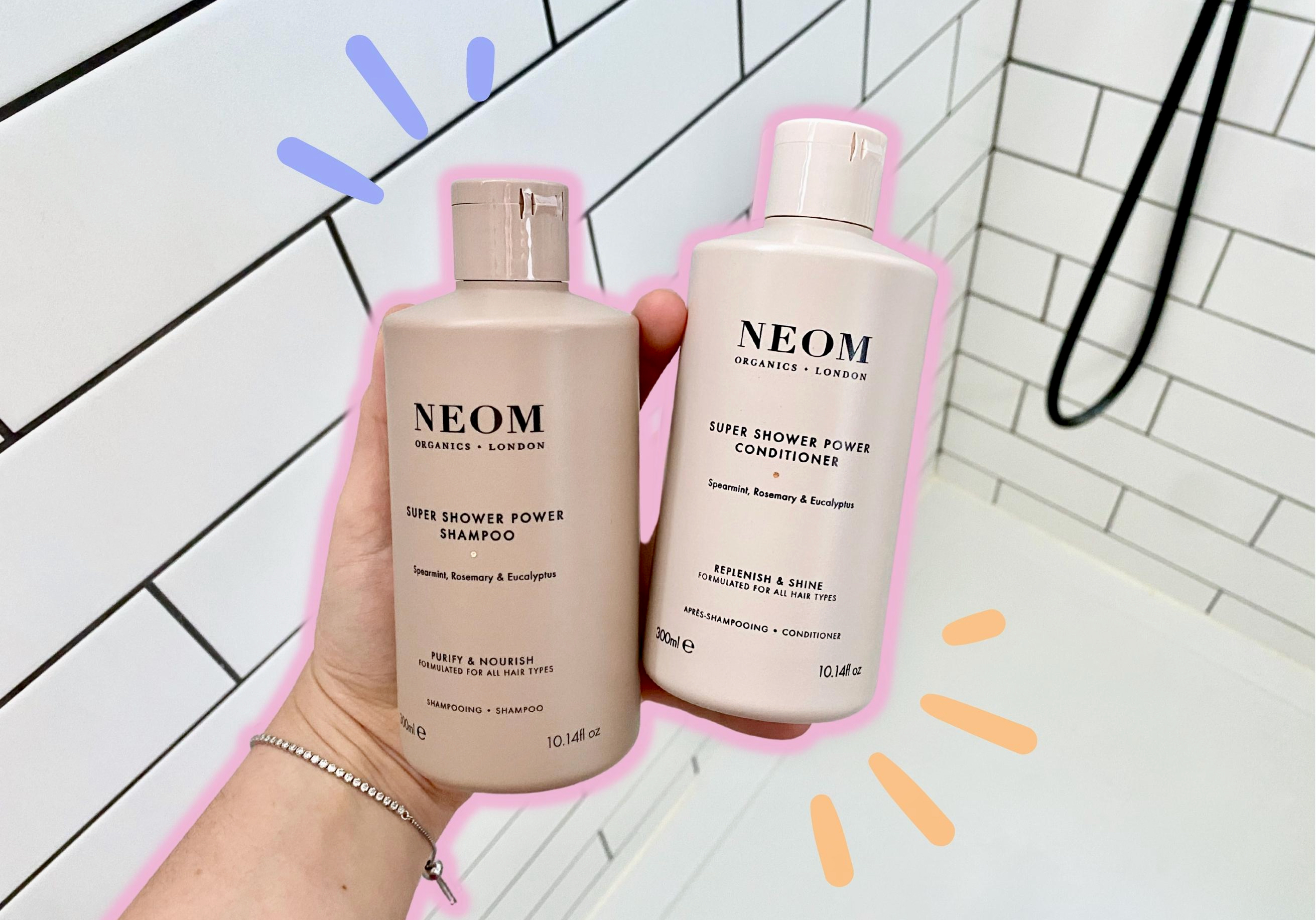 Review, NEOM Super Shower Power Shampoo & Conditioner