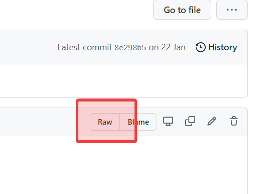 Use 'Raw' button to get raw file