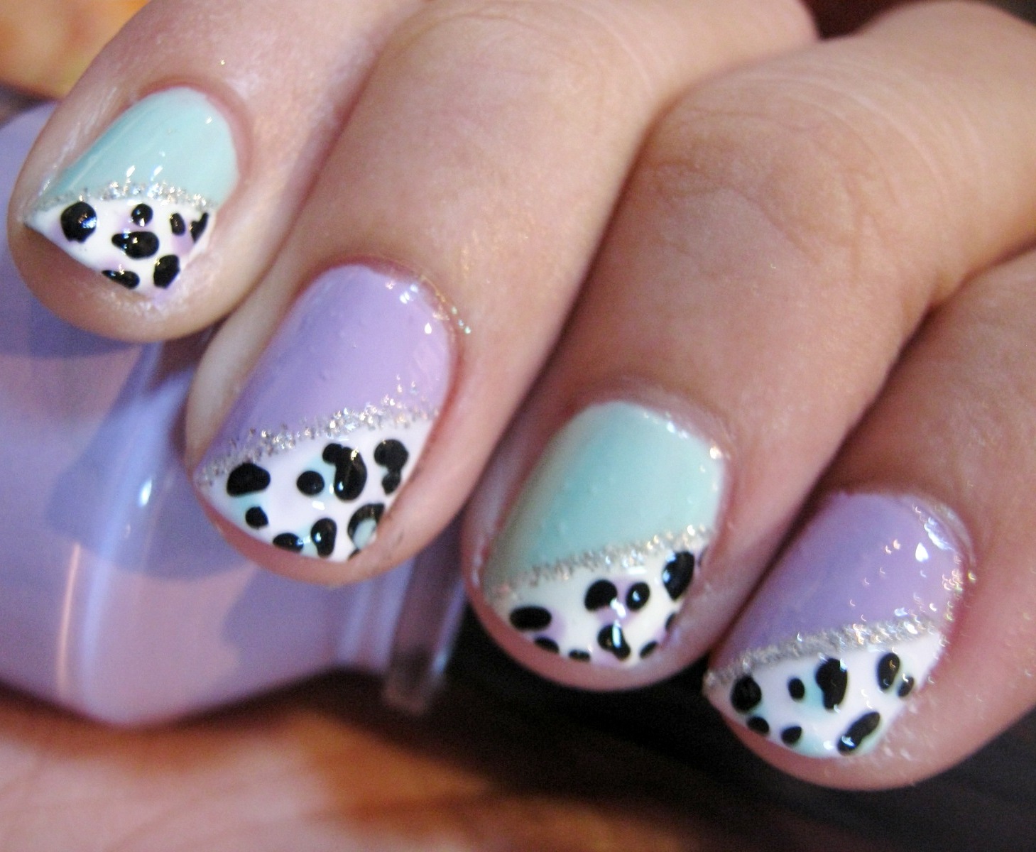 Nail tutorial: Simple Pastel Leopard Design [short nails ...