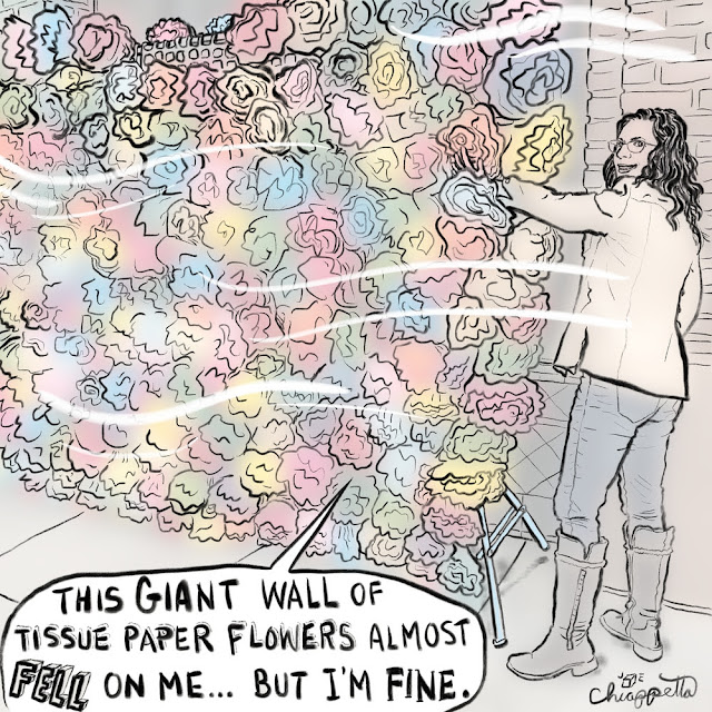 Beware the Wall of Tissue Paper Flowers by Joe Chiappetta is rare digital art on MakersPlace