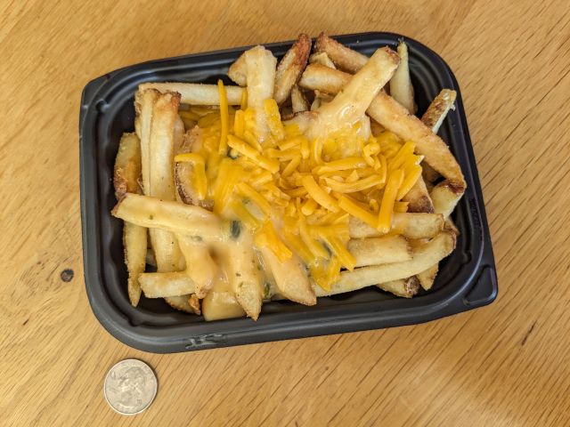 Wendy's Queso Fries top-down view.
