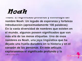 significado del nombre Noah