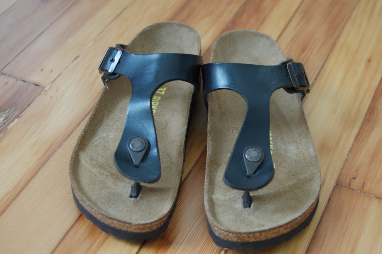 Birkenstock Gizeh sandals, repaired