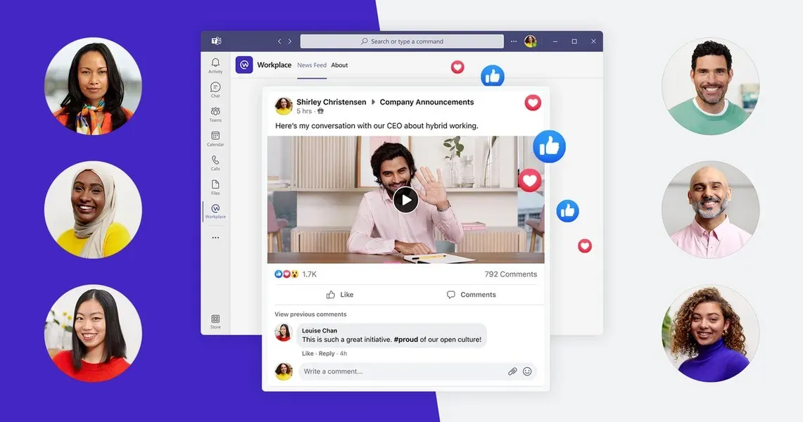 Facebook (Meta) annuncia l'integrazione di Workplace con Microsoft Teams