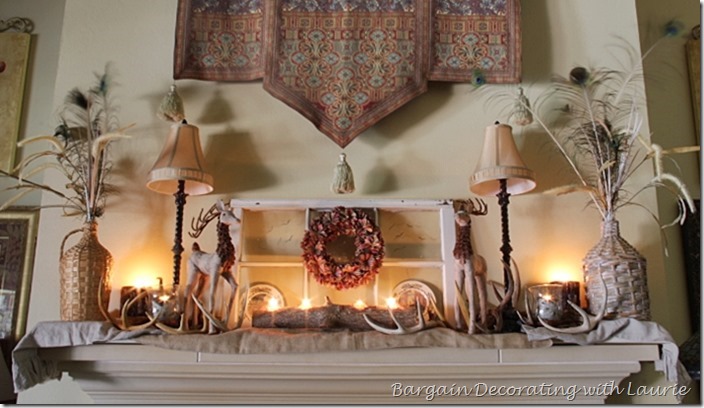 Fall mantel with candles
