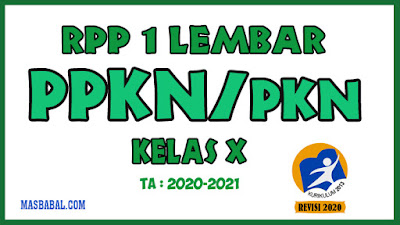 RPP 1 Lembar PPKN Kelas X Revisi Tahun 2020