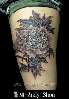 peony tattoo design, free